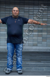 Whole Body Man T poses White Casual Overweight Standing Street photo references